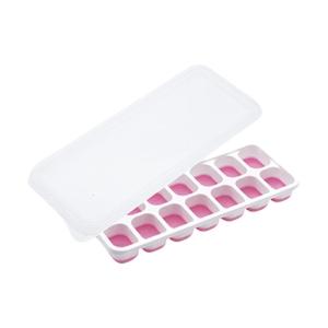 Square Silicone Ice Cubes Tray With Leakproof Lid Flexible Bottom for Easy Ice Removal & Space Saving Storage