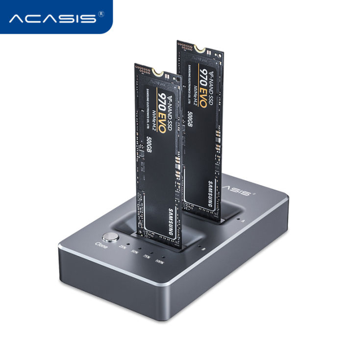 Acasis dual bay m 2 nvme cloner duplicator 1 button offline clone