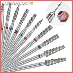 CISWGE Nail Bits Tornado Flame Cuticle Drill Bit Manicure Cutter Rotary Burr Drill Accessories Spiral Nail Polishing Mills Tool