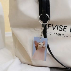 Creative Pok Mouth Cat Shakes Dynamic Pendant Funny Personalized Keychain Interesting Key Ring