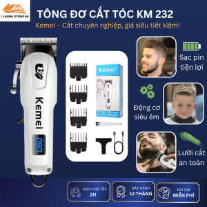 Tông Đơ Cắt Tóc Kemei 809A Không Dây – Êm Cắt Mạnh Lưỡi Bền – Dùng Cho Gia Đình & Salon