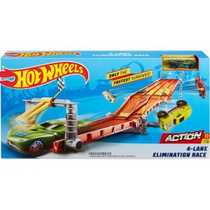 Hotwheels 4-lane Elimination Race Track Set ชุดราง4เลน พับเก็บได้ พกพาง่าย ลิขสิทธิ์แท้100% ราง GDY60 #