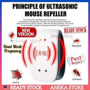 💥READY STOCK💥 Dual Mode Frequency Ultrasonic Electronic Anti Mosquito Rat Mice Insects Pest Bug Control Repeller Penghalau Perangkap Anti Tikus Nyamuk Serangga Lipas Lalat Cicak Semut Mosquito Killer Trap Mosquito Mouse Lizard Cockroach Rat Ant