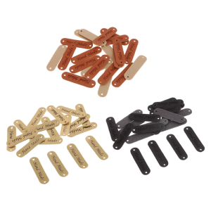 100 Pcs Handmade Labels Sewing Labels Leather Labels with Holes Knitting Accessories For Hats Sewing Projects