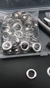 100 Sets Metal Eyelet Grommets with 3pcs Hole Punch Installation Tools for DIY Leathercraft Clothing Accessories Shoes