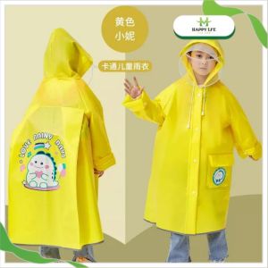 Áo mưa cho bé có kính chắn và phần sau che balo chất liệu EVA mềm nhẹ họa tiết hoạt hình cute