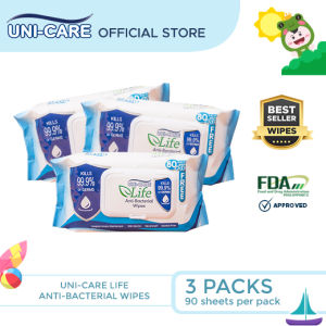 Uni-Care Life Anti-Bacterial Wipes 90s Pack of 3
