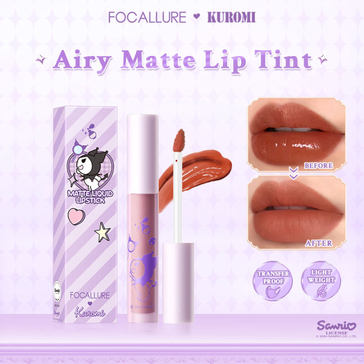 Focallure X Sanrio DressUpSlay Airy Matte Lip Tint Long-Lasting Waterproof Transfer-Proof Lip Makeup