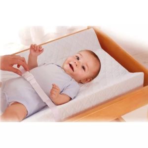 Contoured Baby Diaper Changing Mat Waterproof Pad Foam Contoured wedge with safety belt cot top changer Mattress(New packaging)