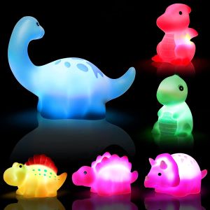 Glowing Dinosaur Bath Toys Set of 6 for Baby and Toddler Fun Perfect Gift for Birthdays Holidays and Bathtime Adventures