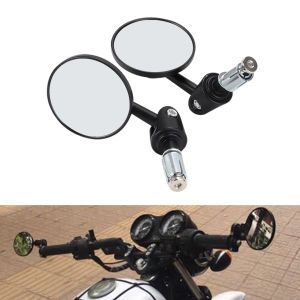 2pcs/Pair Universal Motorcycle Rear View Mirrors Round Handle Bar End Foldable Motorbike Side Mirror For Cafe Racer 7/8"
