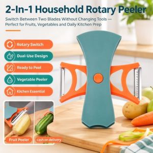 2 In 1 Rotary Fruit Vegetable Peeler Multifunctional Kitchen Potato Carrot Cucumber Peeler Household Manual Peeling Tool