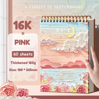 16K/A4 Sketch Book 60 Sheets 160GSM Hardcover Sketchbook Watercolor Sketchpad Art Painting Book Blank Notebook