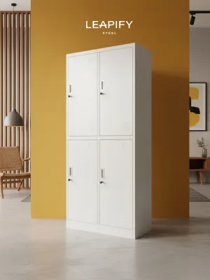 LILY - 4 doors STEEL LOCKER by Leapify Steel- Perfect Steel Cabinet Wardrobe for Dormitories Gyms and Universities