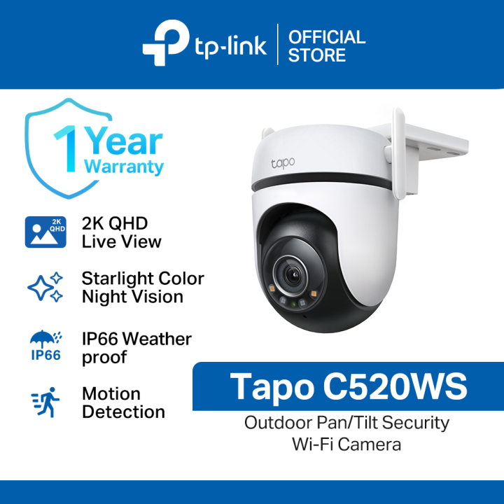 TP-Link Tapo C520WS 2K Outdoor Pan/Tilt Wi-Fi Camera Starlight Night Vision  Smart Detection 360° Motion Tracking IP66