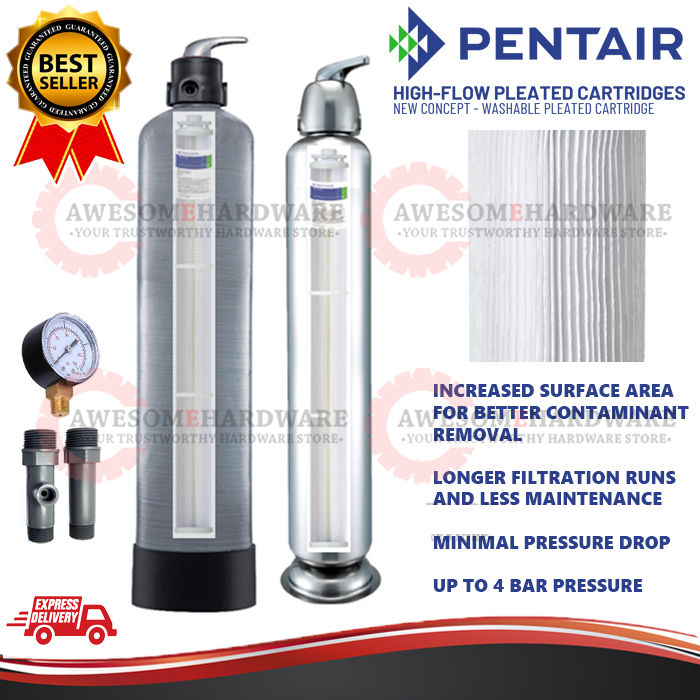 (COMPLETE SET) PENTAIR PENTEK 5PP35 5 MICRON HF PLEATED CARTRIDGE WATER ...