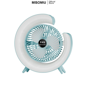 Kipas Angin Meja F13 USB Rotasi 180° Lampu RGB Kapasitas Baterai 1800 mAh