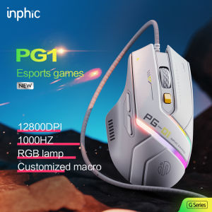inphic PG1 Wired Gaming Mouse Customizable 6 Buttons / 200-12800DPI 1000Hz Precision Esports Mouse RGB Lightweight Ergonomic Optical Tracking Mouse