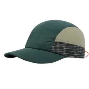 SUTONGXUE Soft Brim Quick-drying Baseball Cap Color-Blocked Retro 5-panel Plaid Running Caps Casual Hip Hop Breathable Peaked Cap Men