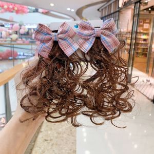 BEAUTYandLADIES High quality Daily Smooth Princess Party Fluffy Cute Sweet Girls Hair Accessories Bowknot Hairclip Childrens Bow Wig Baby Wig Hairpin