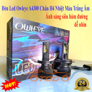 Đèn Led Ô Tô Owleye A4300 Chân H4 Nhiệt Màu Vàng Nắng 4300K Siêu Bám Đường 55W