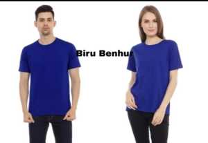 Kaos oblong Polos Benhur ( Bahan semi katun combed 24s ) - Kaos Polos Biru benhur lengan pendek - biru BCA  - Kaos Polos Pendek - Kaos Polos murah