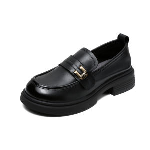 Loafers For Women 2025 New All-Match Soft-Soled Leather Shoes Thick-Soled Professional British Style