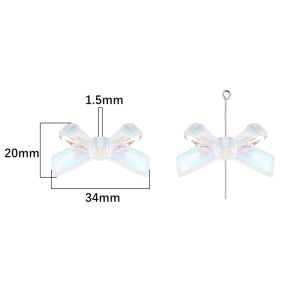 4 Cái/lốc Nhựa Acrylic Màu Sắc Sáng Bóng 34X20Mm Bướm Bowknot Cung Hạt Charm Đối Với Vòng Cổ Vòng Tay Bông Tai Đồ Trang Trí Tóc Làm DIY Đồ Trang Sức Hạt Phụ Kiện