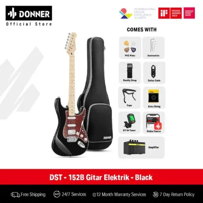 Donner DST - 152B Gitar Elektrik - Black