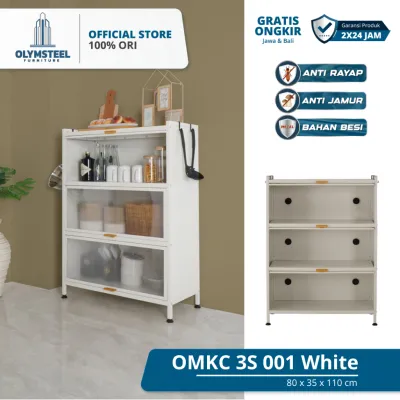 Olymsteel OMKC 3S 001 Lemari Besi Serbaguna 3 Susun / Rak Penyimpanan Multifungsi