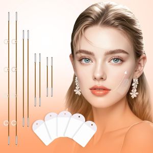 Băng nâng cơ cổ vô hình 100 miếng băng nâng cơ mặt và dây buộc với 8 sợi băng nâng cơ mặt băng nâng cơ cổ băng nâng cơ mặt Thổ Nhĩ Kỳ băng nâng cơ mặt làm săn chắc da băng dán mặt cho nọng cằm bọng mỡ mắt chảy xệ trang điểm.