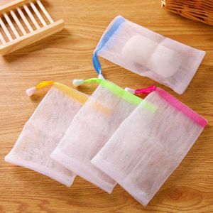 Túi Lưới Đựng Xà Phòng Tắm Tạo Bọt Tiện Lợi Khi Có Dây Rút Cỏ Mềm 2g RIEM