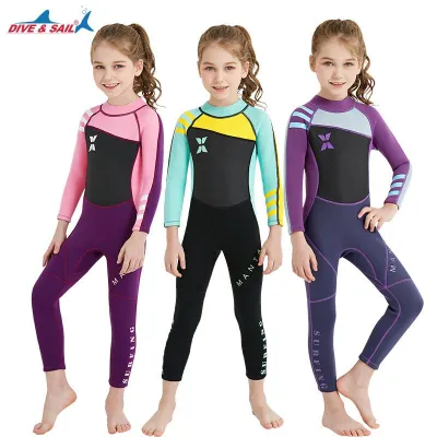 Neoprene Tay Dài Đồ Bơi Giữ Nhiệt Trẻ Em Bé Trai Gái Bộ Đồ Lặn Bơi Trẻ Em Ướt Phù Hợp Với Rashguard Bơi Lặn Lướt Phù Hợp Với