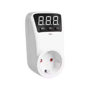 WAPKTY 230V AC EU Plug Sockets Voltage Protector Adjustable LED Digital Display Voltage Safe Outlet High/Low Voltage Protection Voltage Surge Protector Socket Home Appliance Use