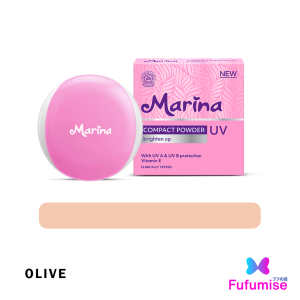 MARINA Compact Powder UV Brighten Up | with UV A & UV B Protection Vitamin E | Bedak Padat | FUFUMISE