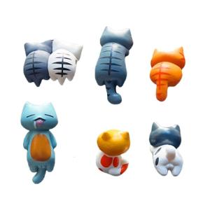 6Pcs Car Dashboard Decoration Cute Kitten Ornament Car Interior Center Console Self Adhesive Mini Kitten Ornament