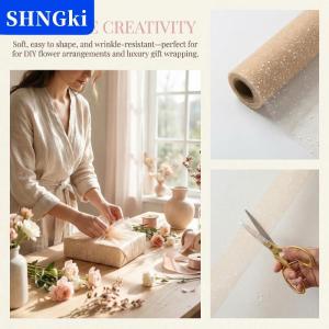 SHNGki Tự làm hoa gói Gạc bó hoa vật liệu sợi tuyết để trình bày và trang trí món quà lãng mạn