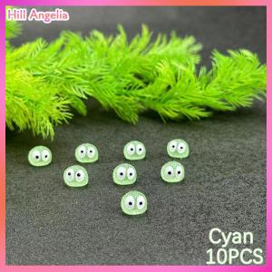 [Hill Angelia] 10Pcs Luminous Briquettes Elfs Black Ball Sprite Duck Figurine Home Decor Glowing Miniature Fairy Garden Decoration Accessories