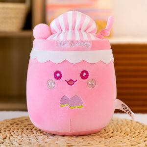 New milk tea cup pillow cute strawberry doll blueberry grape milkshake stuffed plush toy pendant decoration holiday gift for children