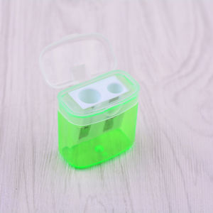 1pcs Double Hole Pencil Sharpener Manual Mechanical Pencil Sharpener Hole Stationary School Supplies Plastic Manual