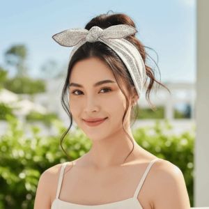 PTK52 Breathable Small Square Scarf Sunshade Lightweight Floral Patterned Headscarf for Gift Hair Band Square Handkerchief Women