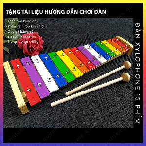 Đàn xylophone 15 thanh hộp kim nhôm nhiều màu có lỗ tiện dụng QUYNHLEMO Nhạc cụ gõ đồ chơi cho bé rèn kĩ năng âm nhạc.