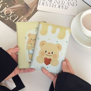 ALLLUCK Multi-function Butter Bear Passport Holder PU Leather Ultra-thin Travel Accessories Cute Portable Passport Bag