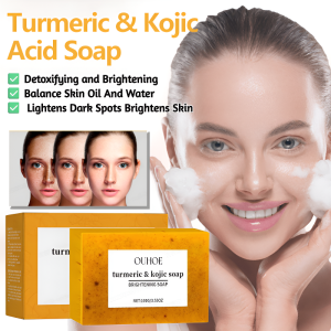 Turmeric Kojic Acid Soap Detoxifying and Brightening Cleansing Facial Soap Balance Skin Oil And Water Dark Spots Skin Care