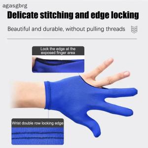 agasgbrg ถุงมือบิลเลียดสามนิ้วแบบเต็มนิ้วสำหรับเล่นสนุ๊กเกอร์พูลและคิวสำหรับมือซ้ายถุงมือบิลเลียดไลคร่า