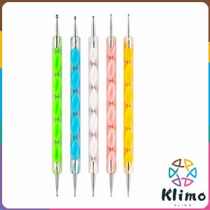 KLIMO Nail Art Dotting Tool Point Drill Nail Pen of Spiral Rod 5 Pcs/Set