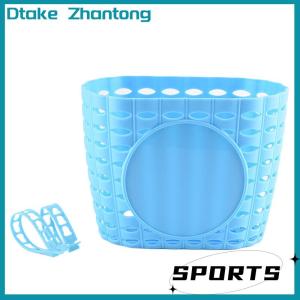 Dtake Front Handlebars Waterproof Rear Bike Basket Plastic Bicycles Basket With Fastens Strap For Boy Girl Bike Plastic Basket