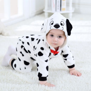 Umorden Baby Dalmatians Spotty Dog Costume Kigurumi Cartoon Animal Rompers Infant Toddler Jumpsuit Flannel Halloween Fancy Dress2026