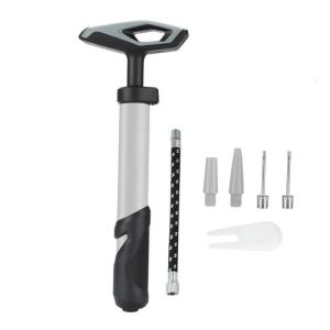 Sports Ball Pumps with Needle Nozzle Extension Hoses Push & Pulls Inflator System for Volleyballs Basketball