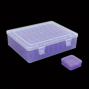 NCNC(OKDEALS01) Multiple Grid Jewelry Storage Case Plastic DIY Bracelet Display Organizer Multifunctional Square Clear Beads Storage Box Jewelry Accessories